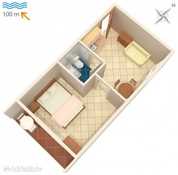 Studio flat AS-2617-c - Apartments Podaca (Makarska) - 2617