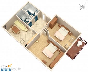 Ferienwohnung A-2668-a - Ferienwohnungen Podgora (Makarska) - 2668