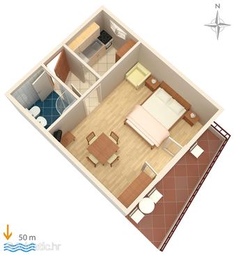 Studio flat AS-2668-a - Apartments Podgora (Makarska) - 2668