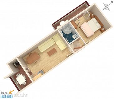Apartment A-2680-a - Apartments Igrane (Makarska) - 2680