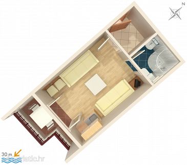 Studio flat AS-2680-b - Apartments Igrane (Makarska) - 2680