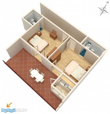 Apartment A-2716-a - Apartments and Rooms Brela (Makarska) - 2716