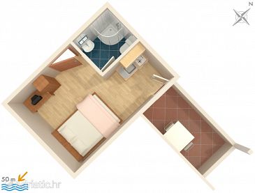 Studio flat AS-2732-a - Apartments Drvenik Donja vala (Makarska) - 2732
