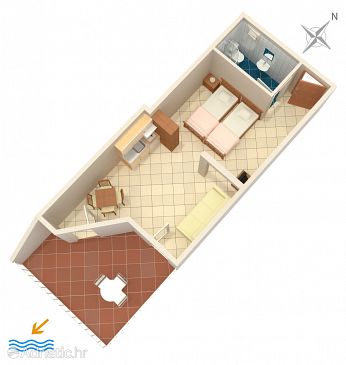 Studio flat AS-2739-b - Apartments Komarna (Ušće Neretve) - 2739
