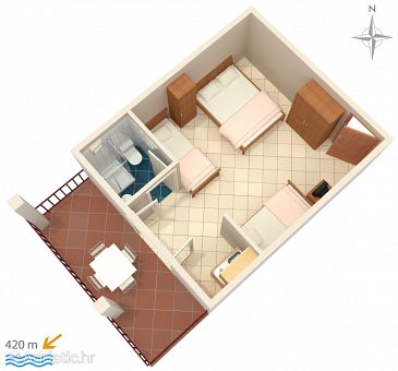 Studio flat AS-2784-b - Apartments and Rooms Gradac (Makarska) - 2784