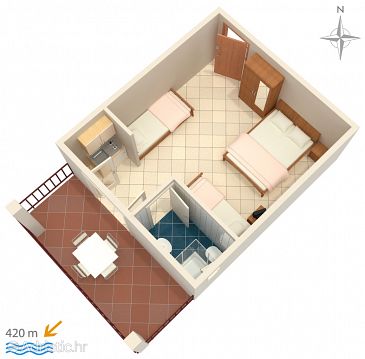 Studio flat AS-2784-d - Apartments and Rooms Gradac (Makarska) - 2784