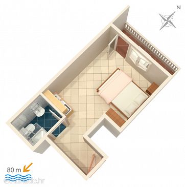 Studio flat AS-2831-c - Apartments Lokva Rogoznica (Omiš) - 2831