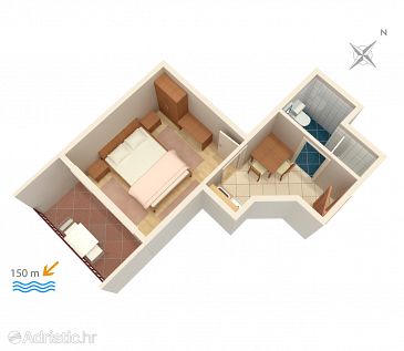 Studio flat AS-301-c - Apartments and Rooms Baška Voda (Makarska) - 301
