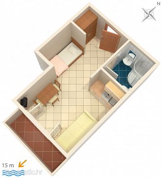 Studio flat AS-3092-a - Apartments Brodarica (Šibenik) - 3092