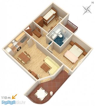 Apartment A-3193-e - Apartments Tučepi (Makarska) - 3193