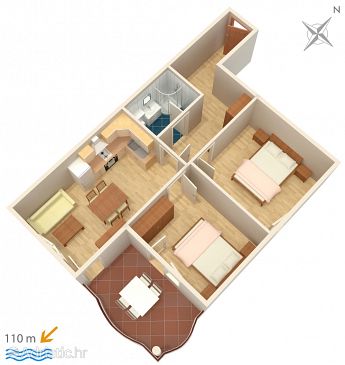 Apartment A-3193-j - Apartments Tučepi (Makarska) - 3193