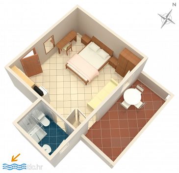 Studio flat AS-3268-a - Apartments Petrčane (Zadar) - 3268