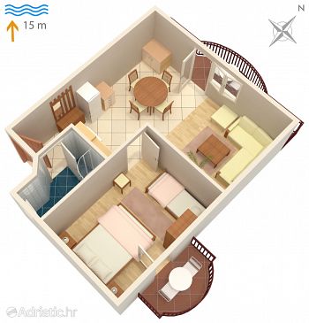 Apartment A-334-e - Apartments Kraj (Pašman) - 334