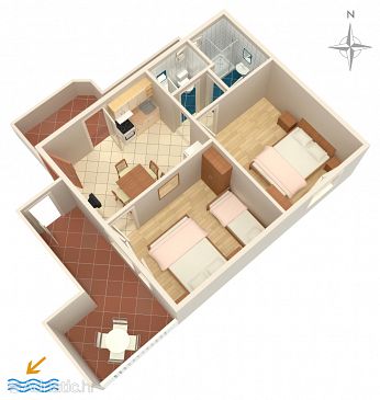 Plan Zubovići, Plan u smještaju tipa apartment, dopusteni kucni ljubimci i WIFI.