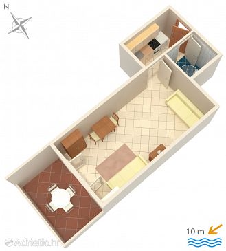 Studio flat AS-4088-b - Apartments Kustići (Pag) - 4088
