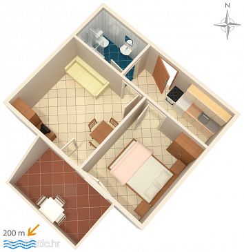 Apartment A-4096-e - Apartments Potočnica (Pag) - 4096