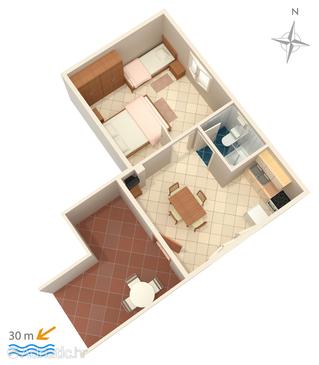 Plan Kustići, Plan u smještaju tipa apartment, WIFI.