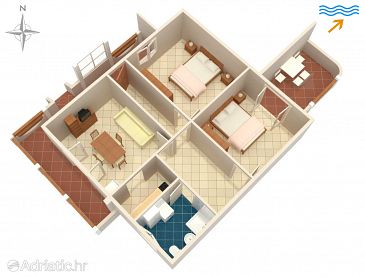 Plan Pag, Plan u smještaju tipa apartment, WIFI.