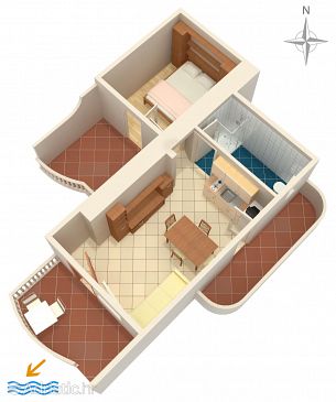 Apartment A-4125-c - Apartments Zubovići (Pag) - 4125