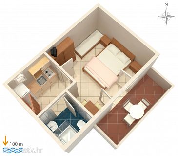 Apartment A-4130-d - Apartments Zubovići (Pag) - 4130