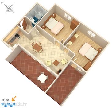 Plan Bilo, Plan u smještaju tipa apartment, WIFI.