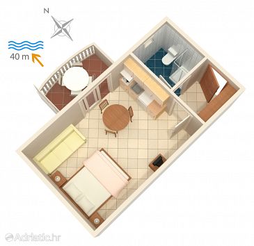 Studio flat AS-4202-c - Apartments Bilo (Primošten) - 4202