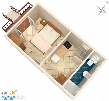 Studio flat AS-4303-a - Apartments Biograd na Moru (Biograd) - 4303
