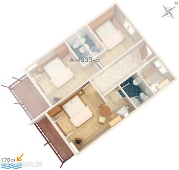 Plan Brna, Plan u smještaju tipa studio-apartment.