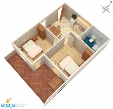 Plan Orebić, Plan u smještaju tipa apartment, WIFI.