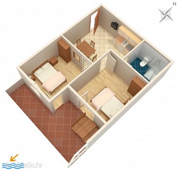 Plan Orebić, Plan u smještaju tipa apartment, WIFI.
