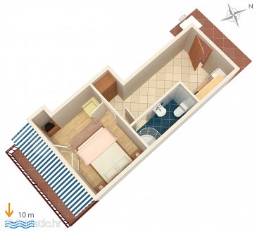 Plan Uvala Zaraće, Plan u smještaju tipa apartment, WIFI.