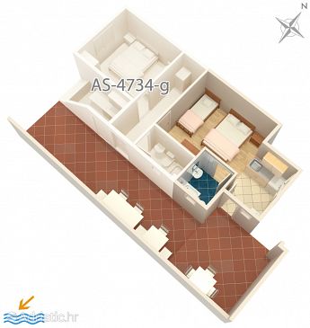 Studio flat AS-4734-h - Apartments Podaca (Makarska) - 4734
