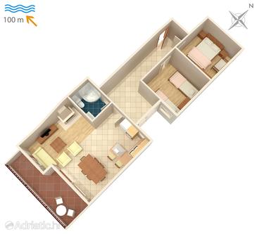 Plan Drašnice, Plan u smještaju tipa apartment, WIFI.