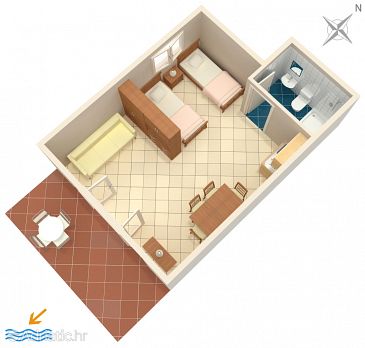 Studio flat AS-4834-a - Apartments Nemira (Omiš) - 4834