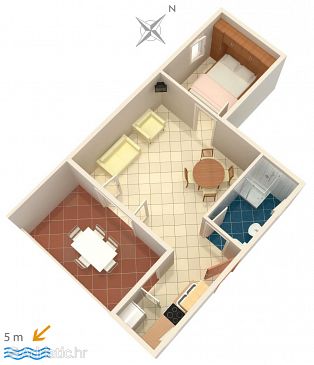Apartment A-4839-a - Apartments Zečevo Rtić (Rogoznica) - 4839