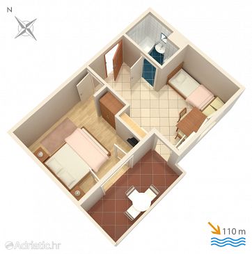 Plan Balića Rat, Plan u smještaju tipa apartment, WIFI.