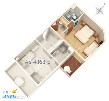 Studio flat AS-4868-a - Apartments Balića Rat (Omiš) - 4868