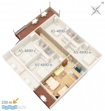 Studio flat AS-4890-a - Apartments Drvenik Gornja vala (Makarska) - 4890