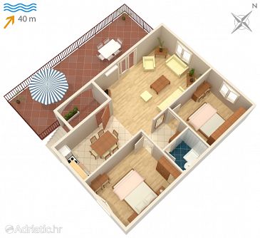 Apartment A-4950-a - Apartments Kozarica (Mljet) - 4950