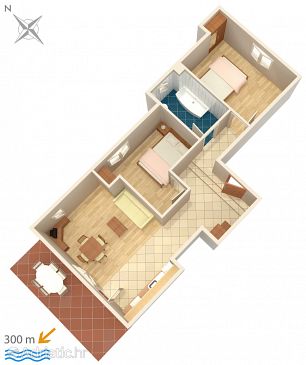 Apartment A-5343-c - Apartments Punat (Krk) - 5343