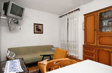 Living room Baška, Living room u smještaju tipa apartment, dostupna klima, dopusteni kucni ljubimci i WIFI.