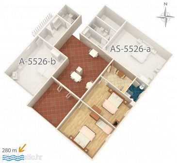 Plan Novi Vinodolski, Plan u smještaju tipa apartment, WIFI.