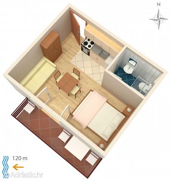 Studio flat AS-5786-b - Apartments Bibinje (Zadar) - 5786