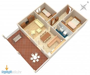 Plan Vinišće, Plan u smještaju tipa apartment, dopusteni kucni ljubimci.