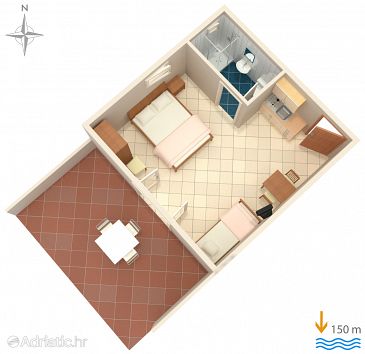 Studio flat AS-6005-a - Apartments Lokva Rogoznica (Omiš) - 6005