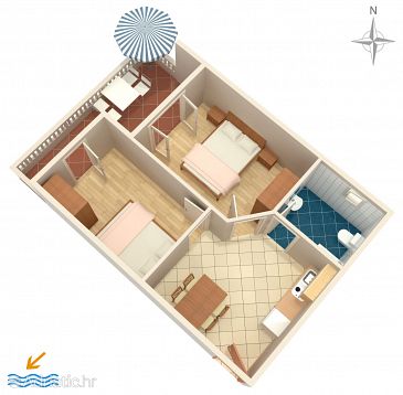 Apartment A-6155-i - Apartments Vrsi - Mulo (Zadar) - 6155
