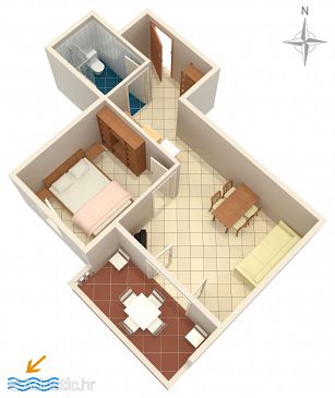 Plan Mandre, Plan u smještaju tipa apartment, dopusteni kucni ljubimci i WIFI.
