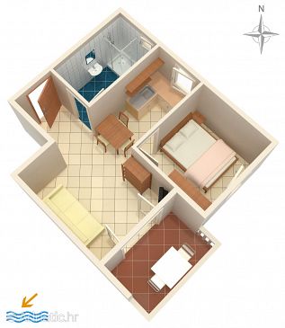 Apartment A-6405-c - Apartments Mandre (Pag) - 6405