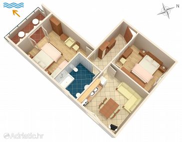 Plan Turanj, Plan u smještaju tipa apartment, WIFI.