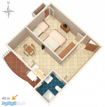 Apartment A-6498-e - Apartments Metajna (Pag) - 6498